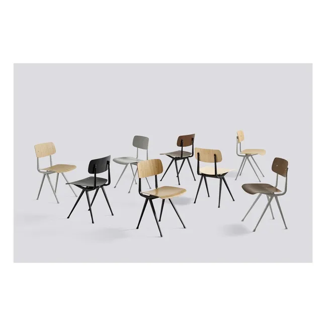 Result Stuhl aus Eichenholz Neuauflage des Originals Friso Kramer & Wim Rietveld  | Schwarz