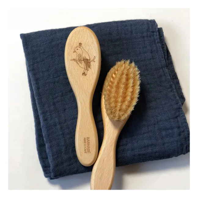 Spazzola per capelli in faggio e peli di seta 