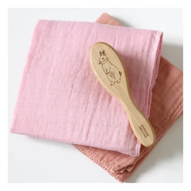 Haarbürste aus Buche und Seidenborsten Vogel