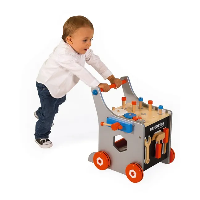 Brico'Kids Werkbankwagen aus Holz 25 Accessoires