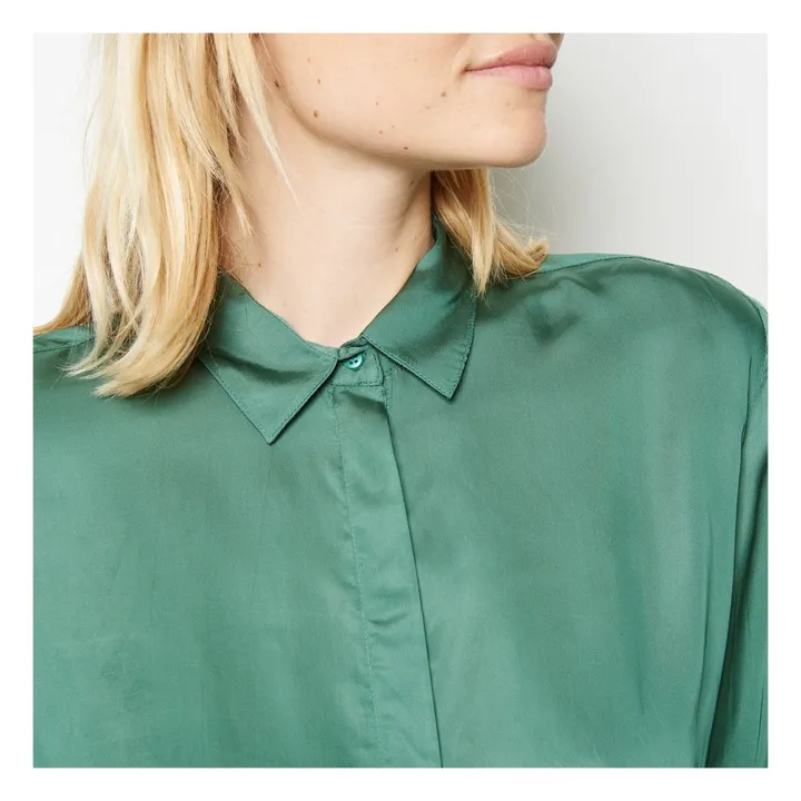Camicia di Seta Samantha | Verde foresta- Immagine del prodotto n°5