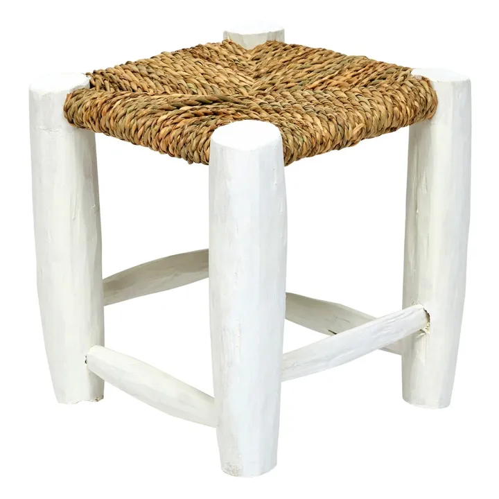 Wooden Stool - 20 cm | White- Product image n°0