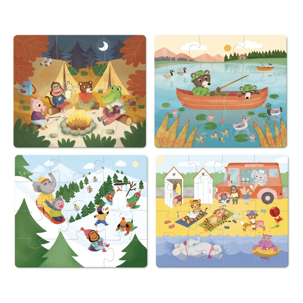 Vilac Multicoloured The Holidays Puzzle - Set Of 4
