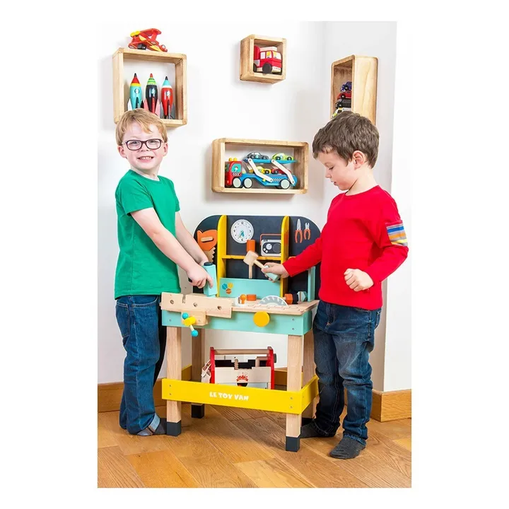 Kinder Werkbank aus Holz mit 12 Accessoires- Produktbild Nr. 2