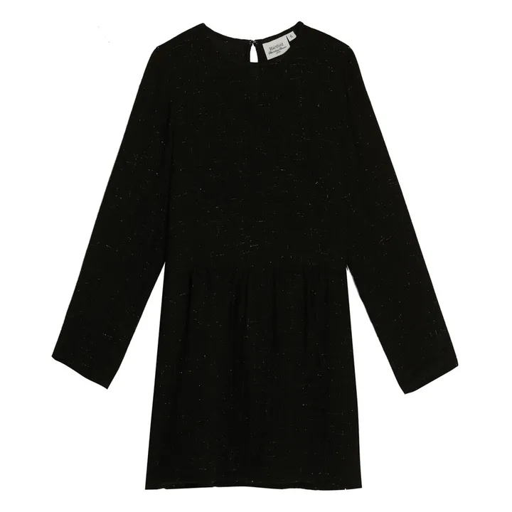 Woolen Lurex Dress  | Black- Product image n°0