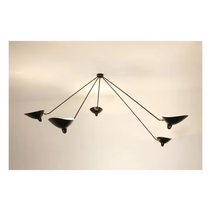 Lámpara de techo Araña 5 brazos fijos, 1953 | Negro- Imagen del producto n°1