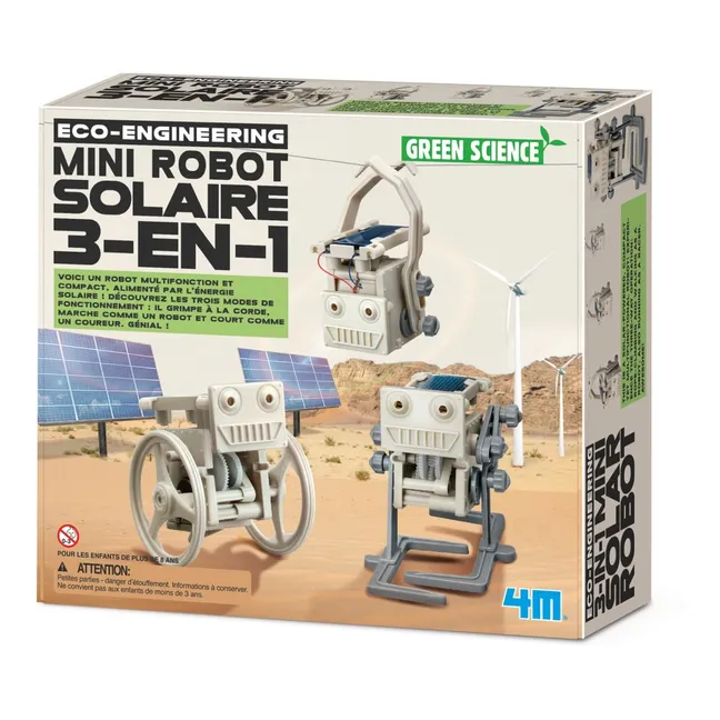 Mini robot solar 3-en-1 para montar
