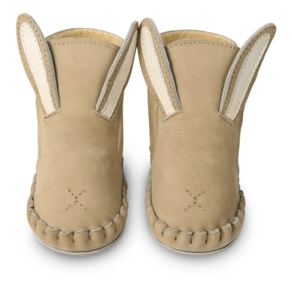 Donsje Taupe Grey Kapi Nubuck Slippers