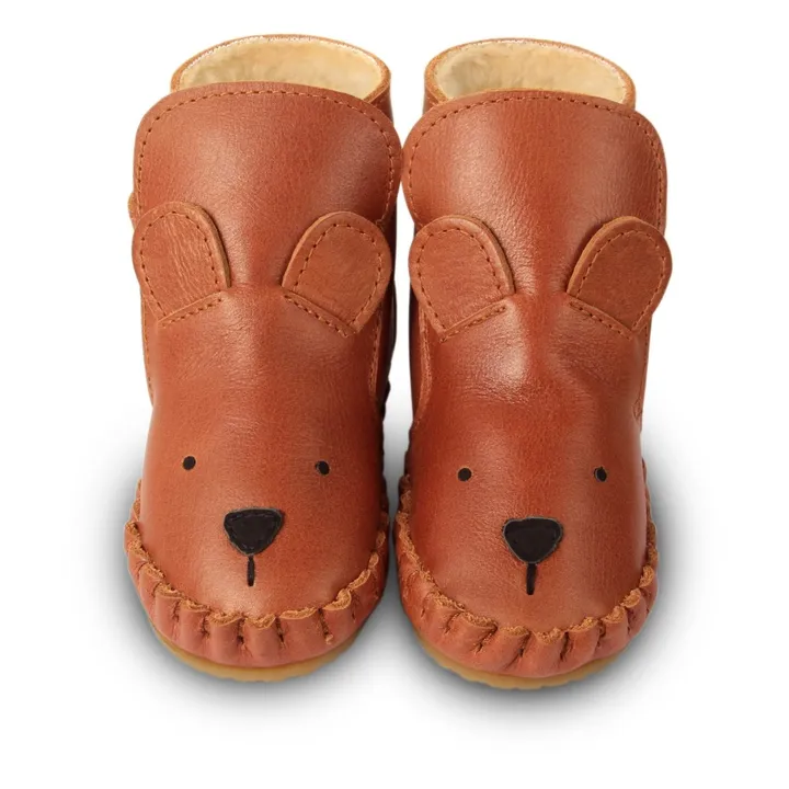 Chaussons Fourrés Ours Kapi | Cognac- Image produit n°3