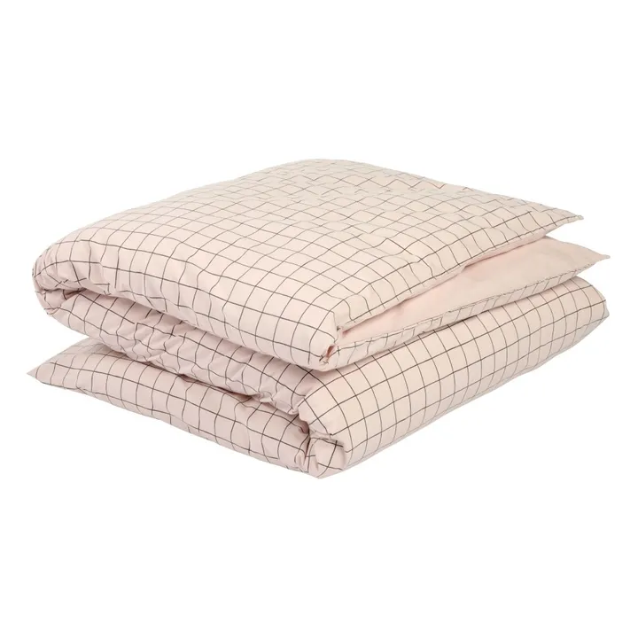 Oscar Checkered Duvet Cover | Powder pink- Product image n°0