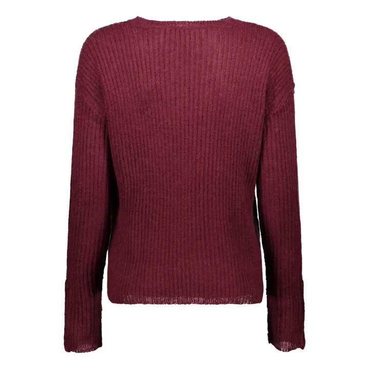 Pullover aus Mohair-Wolle Testud  | Burgunderrot- Produktbild Nr. 1