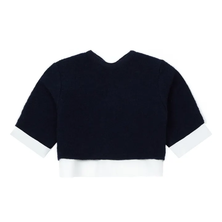 T-Shirt Bi Materiale Lana Riciclata  | Blu- Immagine del prodotto n°0