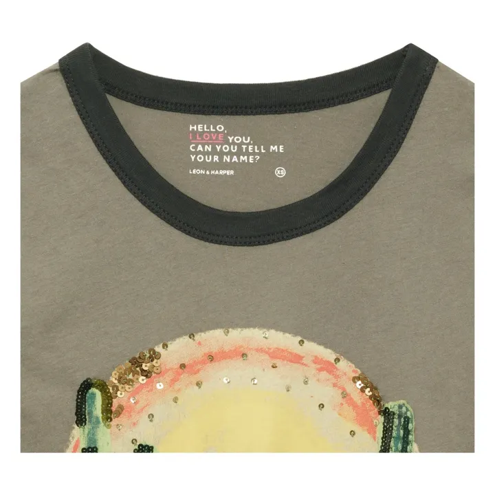 Camiseta Algodón Biológico Tuyo Cactus | Gris- Imagen del producto n°2
