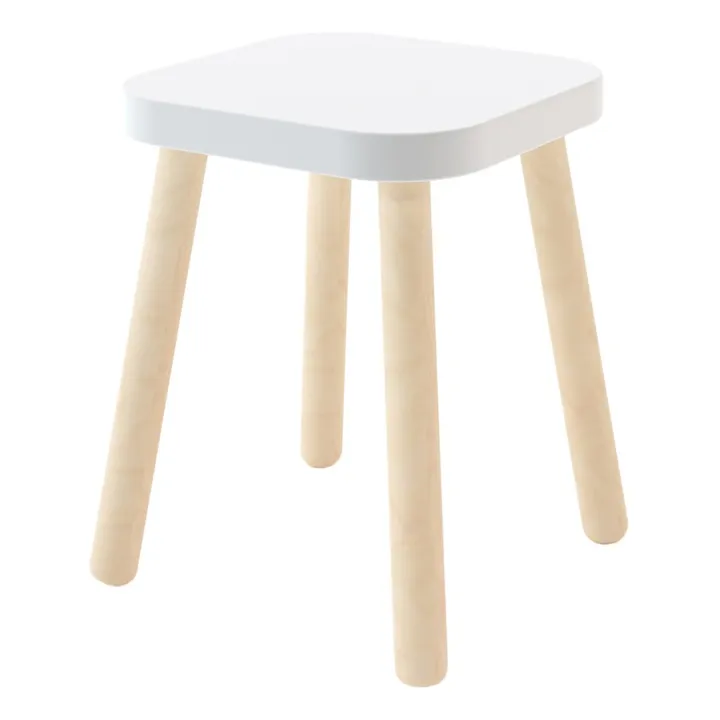 Tabouret carré hauteur réglable | Blanc- Image produit n°0