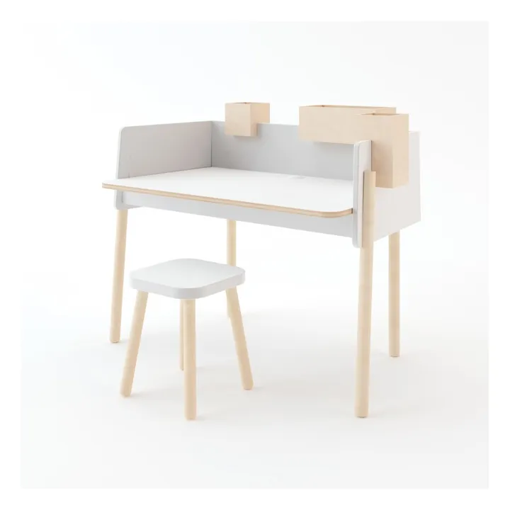 Tabouret carré hauteur réglable | Blanc- Image produit n°1