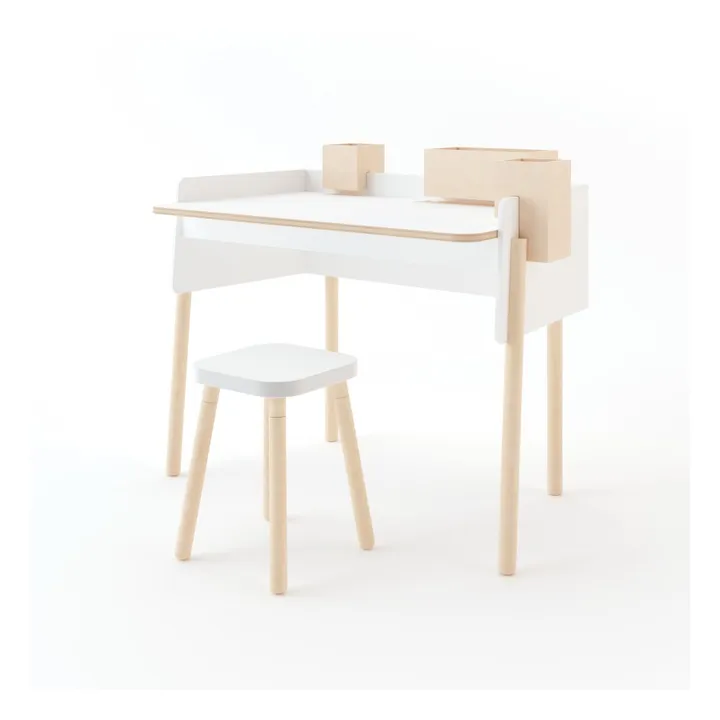 Tabouret carré hauteur réglable | Blanc- Image produit n°2