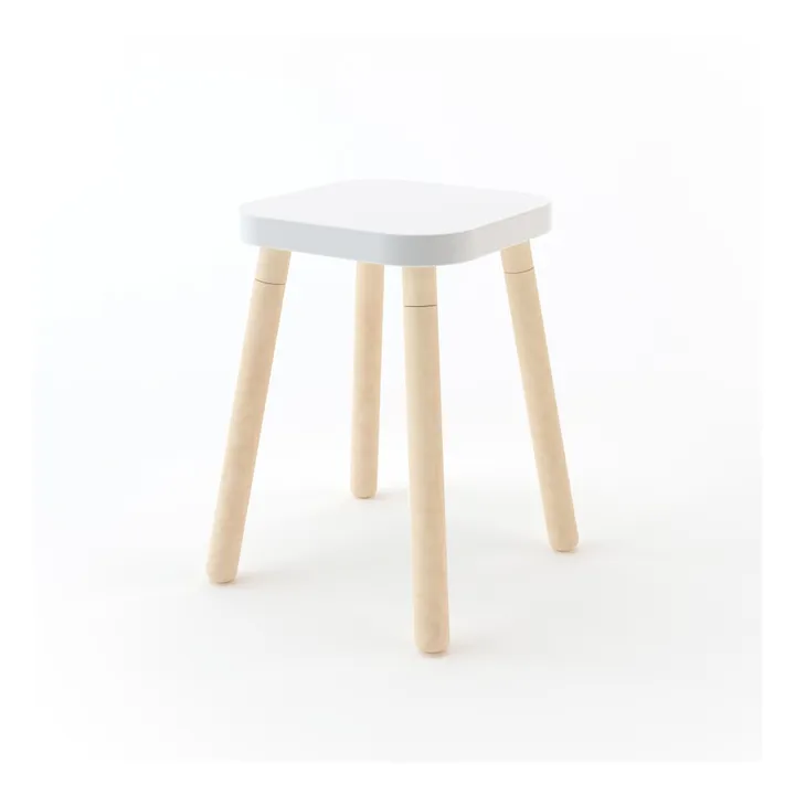 Tabouret carré hauteur réglable | Blanc- Image produit n°3