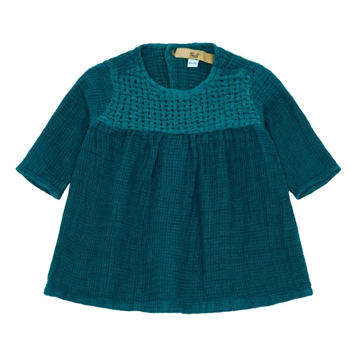 Koos Linen Dress  | Peacock blue- Product image n°0
