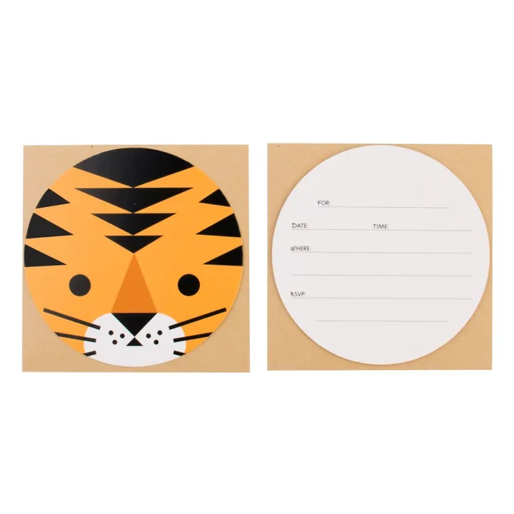 Tarjetas de invitación, sobres y stickers mini felinos - Lote de 8- Imagen del producto n°2