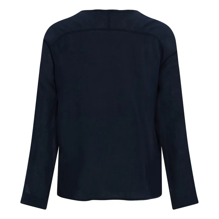 Camicia Cotone e Lana  | Blu marino- Immagine del prodotto n°2