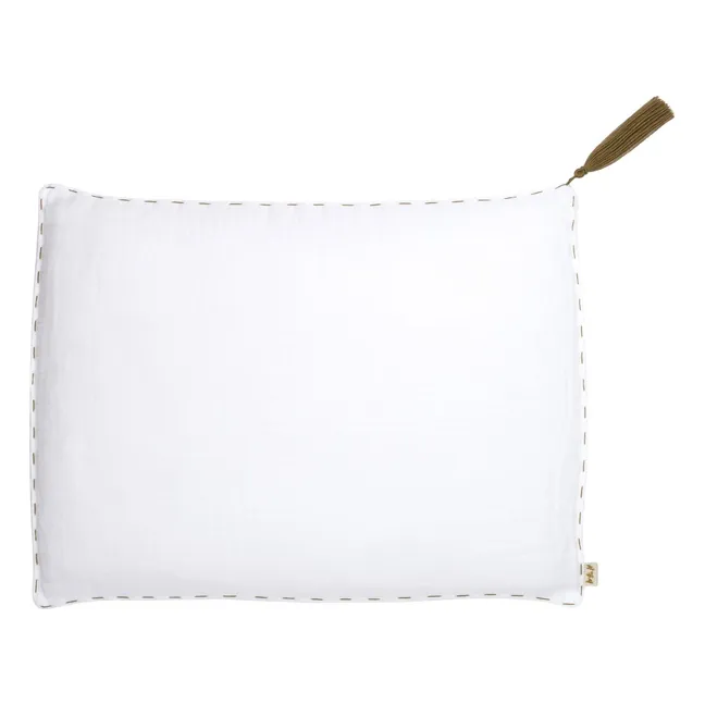Cojín rectangular de algodón biológico | White S001