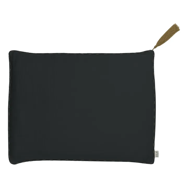 Organic Cotton Cushion | Dark Grey S021- Product image n°0