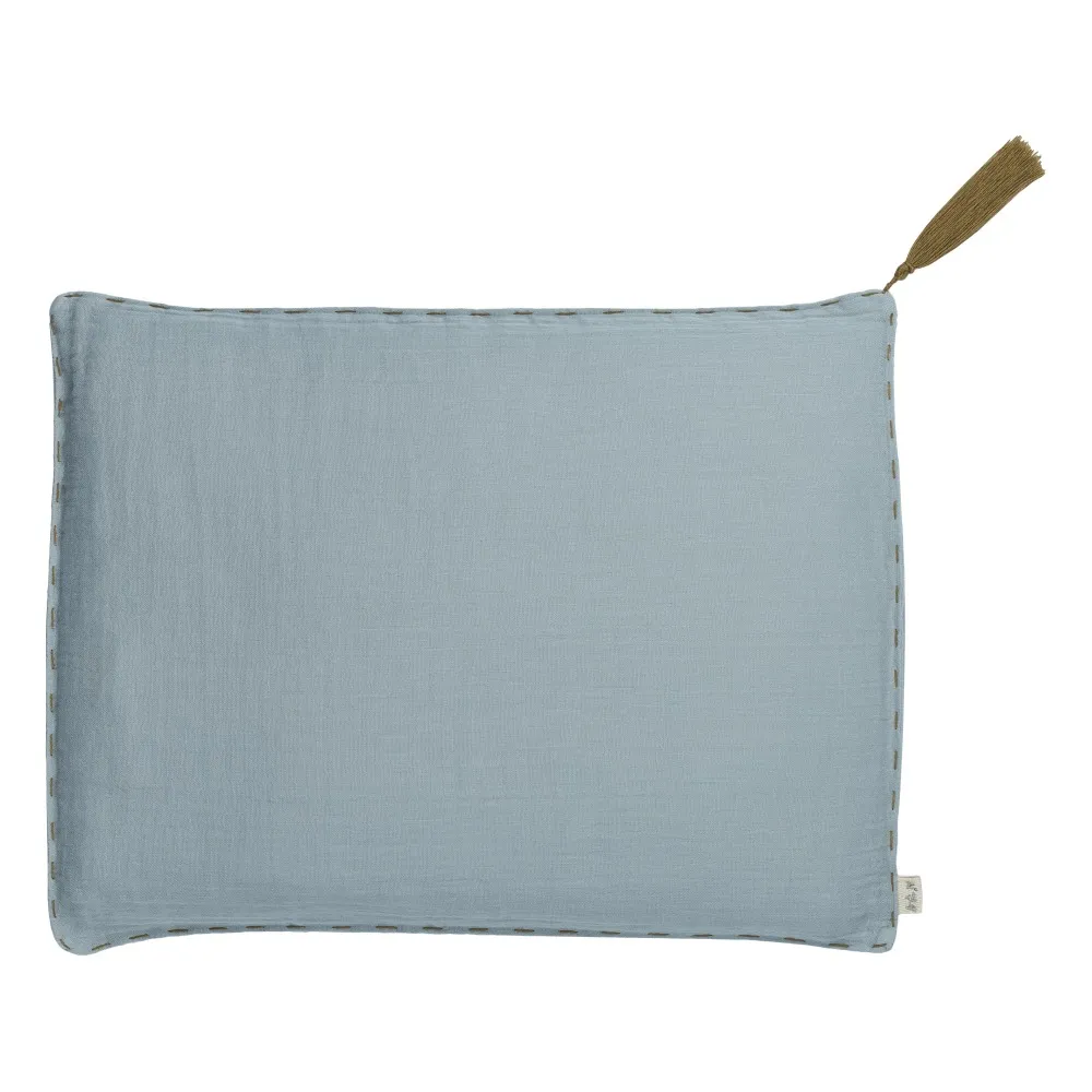 Coussin rectangulaire en coton bio | Sweet Blue S046- Image produit n°0