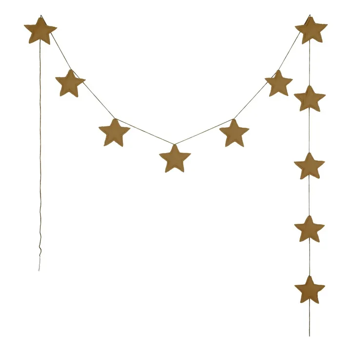 Ghirlanda mini stelle in cotone biologico | Gold S024- Immagine del prodotto n°0