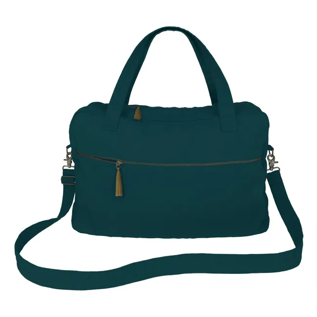 Tasche Weekender aus Bio-Baumwolle  | Teal Blue S022