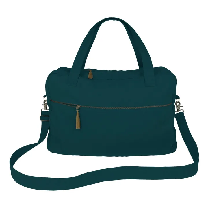 Sac weekender en coton bio | Teal Blue S022- Image produit n°2