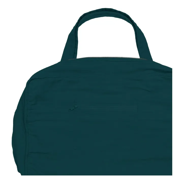 Sac weekender en coton bio | Teal Blue S022- Image produit n°3