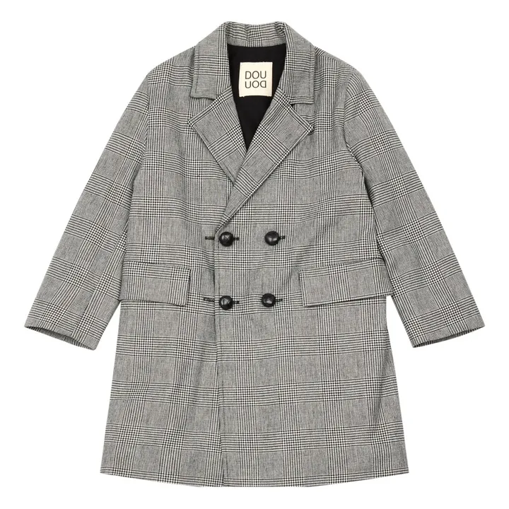 Glen Plaid Coat  | Grey- Product image n°0