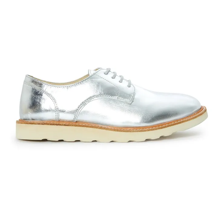 Reggie Leather Derby Shoes | Silver- Product image n°0