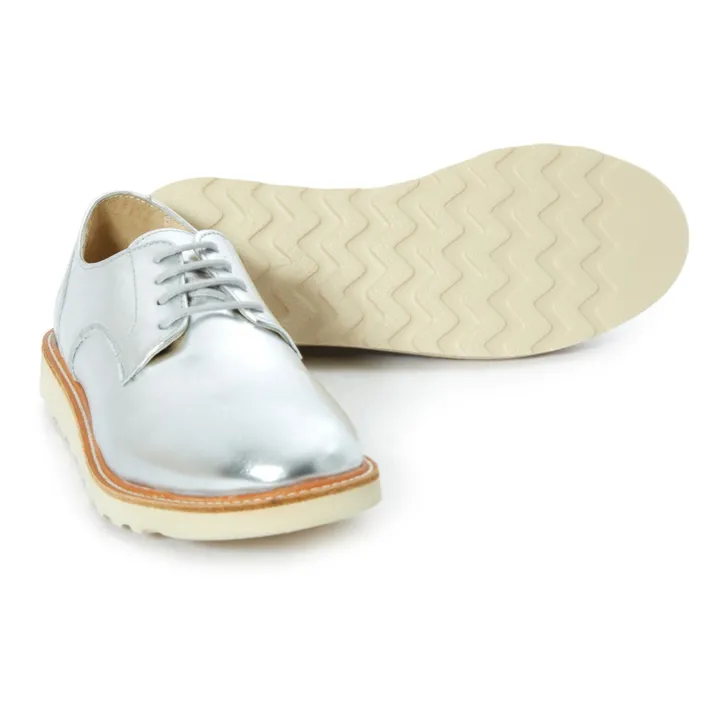 Reggie Leather Derby Shoes | Silver- Product image n°2
