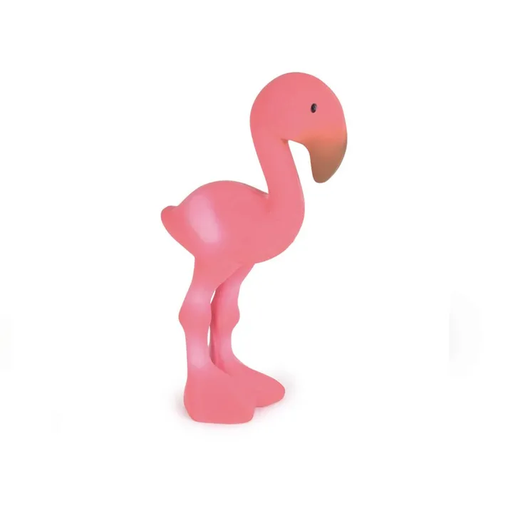 Rassel Flamingo aus Naturkautschuk | Bonbonfarben- Produktbild Nr. 0