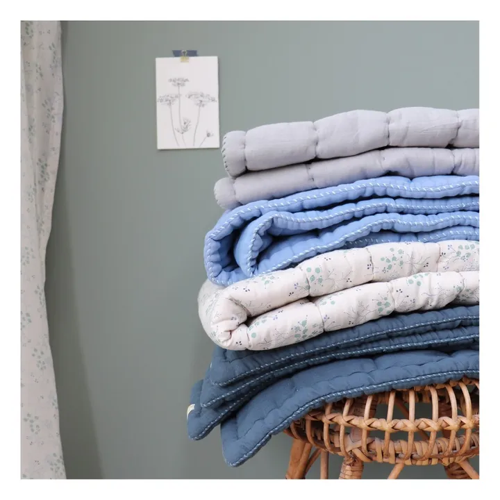 Decke handgestrickt  | Blassblau- Produktbild Nr. 9