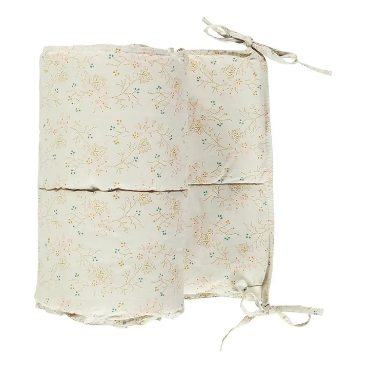 Paracolpi da letto Minako Floral in cotone 190 x 35 cm  | Dorato- Immagine del prodotto n°0
