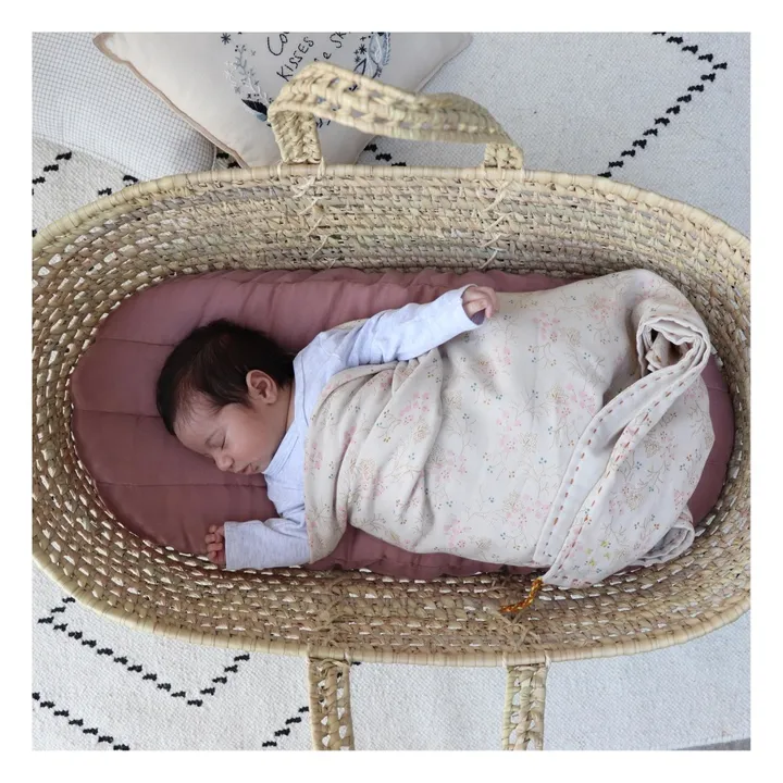 Floral Hand Embroidered Lightweight Blanket/Swaddle  | Gold- Product image n°4