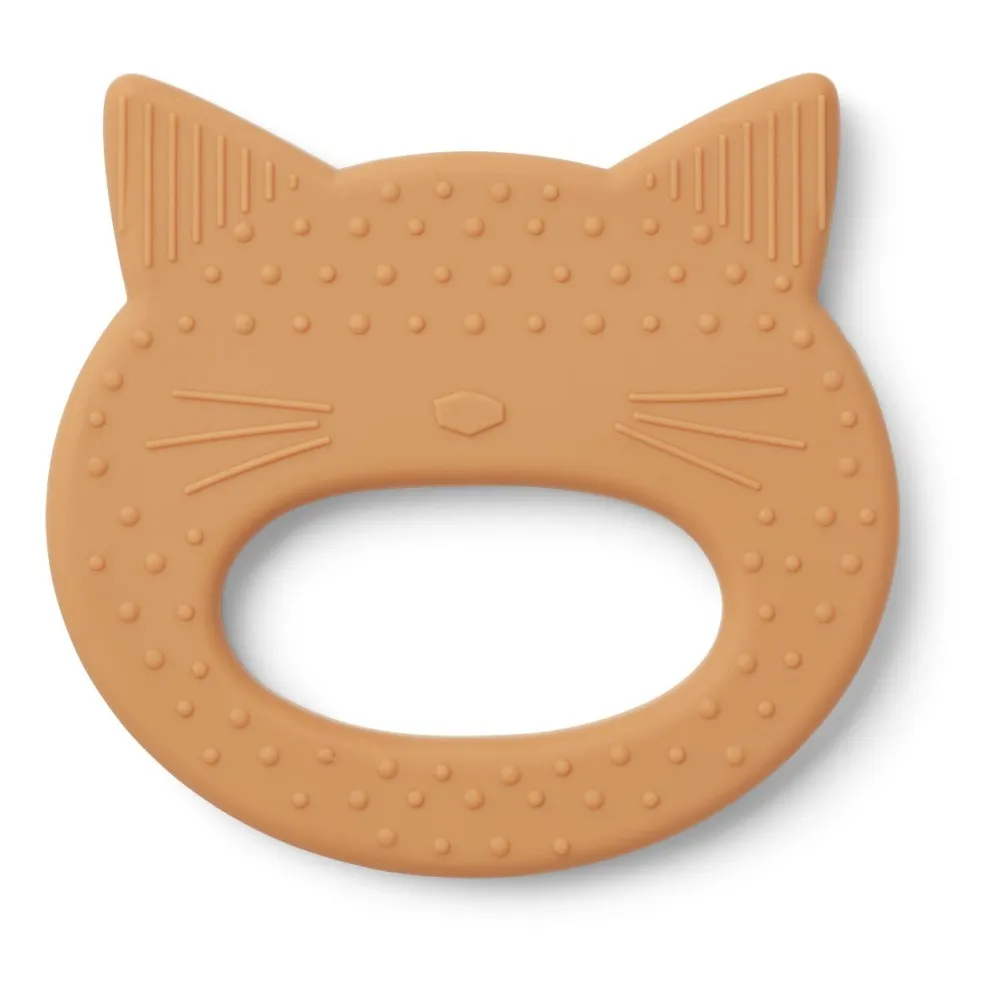 Anneau de dention Chat Gemma en silicone | Jaune moutarde- Image produit n°0