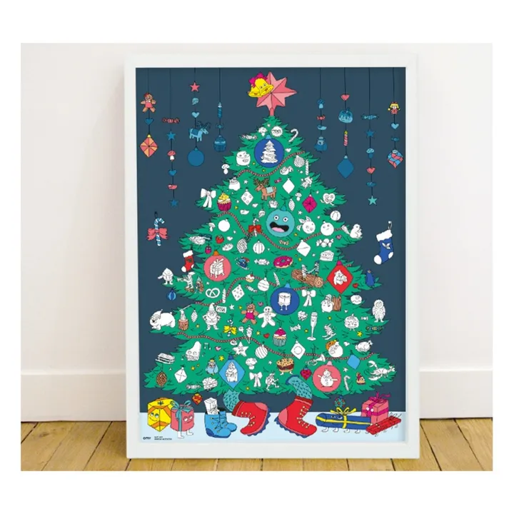 Poster gigante Natale con stickers 100x70 cm - Immagine del prodotto n°1