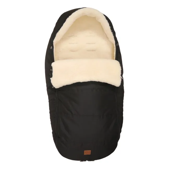 Chancelière en peau d'agneau blanche Premium  | Noir