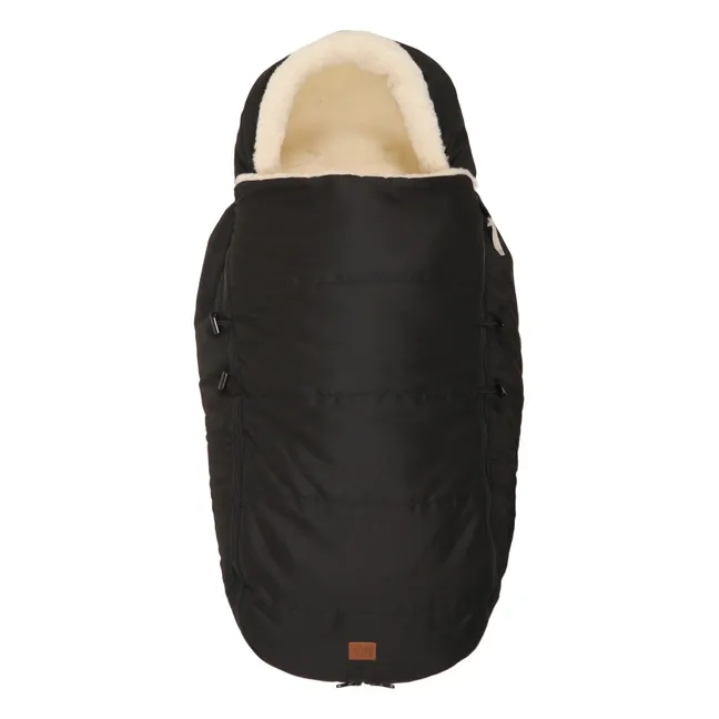 Chancelière en peau d'agneau blanche Premium  | Noir