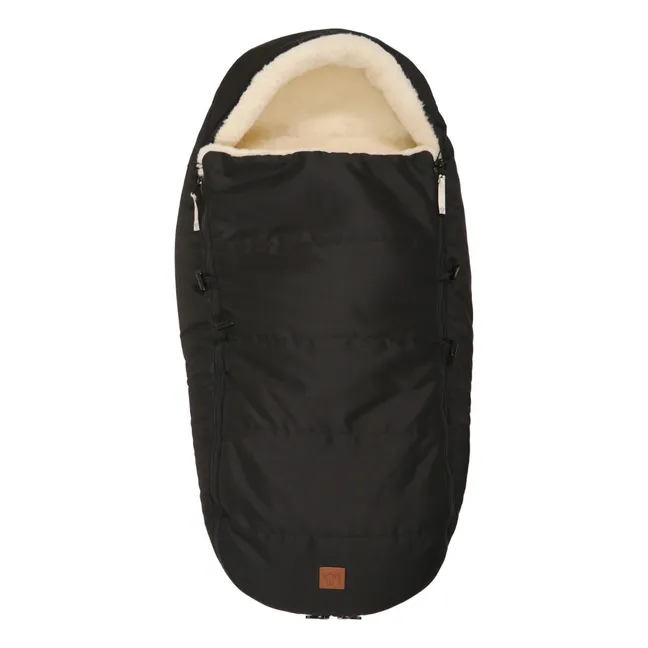 Chancelière en peau d'agneau blanche Premium  | Noir