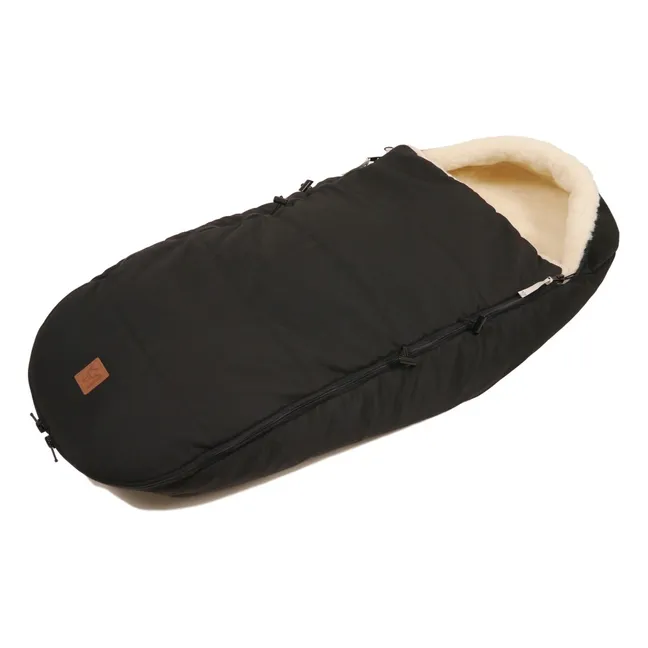 Chancelière en peau d'agneau blanche Premium  | Noir