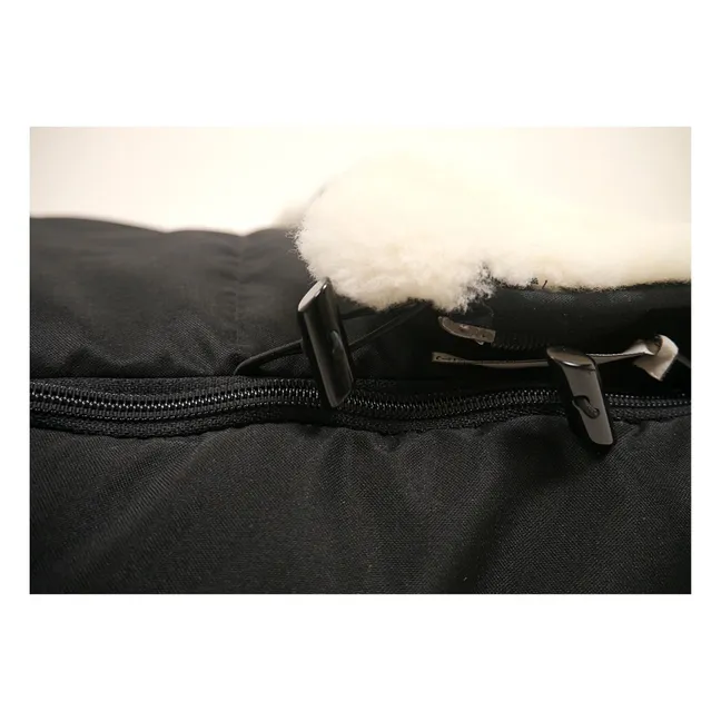 Saquito de piel de cordero blanco Premium | Negro