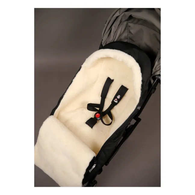 Chancelière en peau d'agneau blanche Premium  | Noir