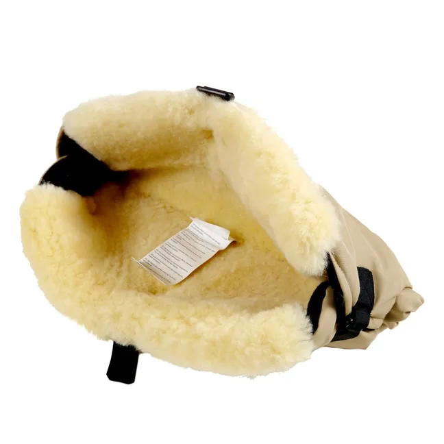 Calentador de manos Big double de piel de cordero | Negro