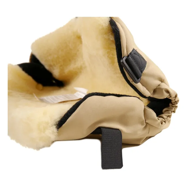 Calentador de manos Big double de piel de cordero | Negro