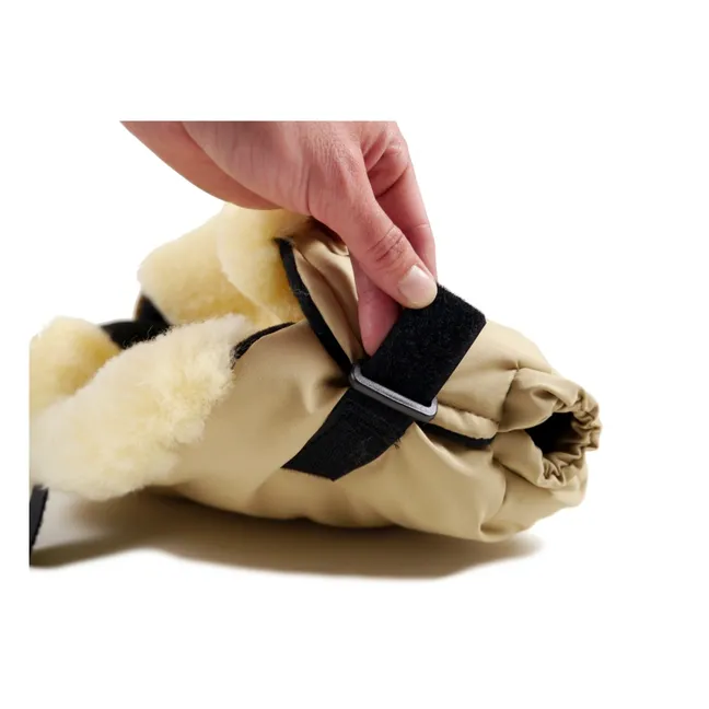 Calentador de manos Big double de piel de cordero | Negro