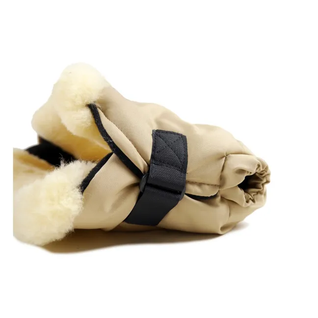 Calentador de manos Big double de piel de cordero | Negro